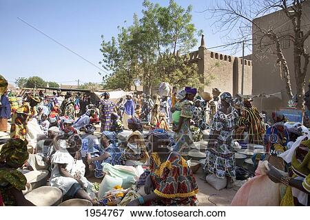 Monday Market, Djenne, Mali View Large Photo Image Stock Photo - Monday Market, Djenne, Mali. Fotosearch