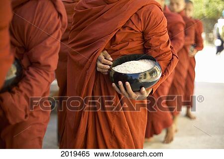 Monks With Rice Bowls, Inle Lake, Myanmar (Burma) View Large Photo Image Stock Photography - Monks With Rice Bowls, Inle Lake, Myanmar (Burma). Fotosearch