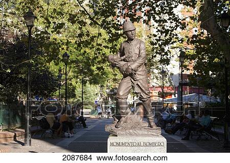 Picture - Monument To The Fireman, Montevideo, Uruguay. Fotosearch