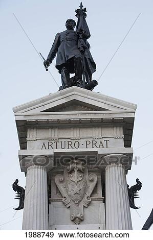 Stock Photo - Monument To The Heroes Of The Naval Combat Of Iquique In 1879 On Plaza Sotomayor, Valparaiso, Valparaiso Region, Chile. Fotosearch