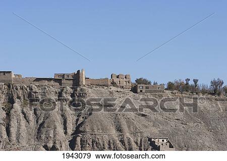Stock Photo - Mud Houses Atop A Hill In The Siagerd Valley, Parwan Province, Afghanistan. Fotosearch