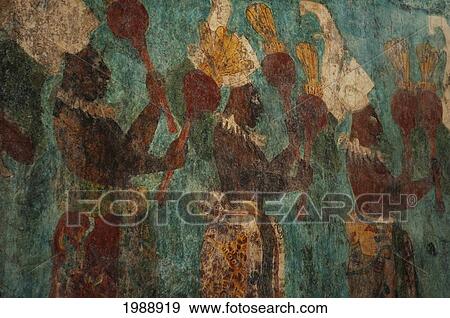 Stock Photo - Murals In Room 1 Of Structure 1, Bonampak, Chiapas, Mexico. Fotosearch