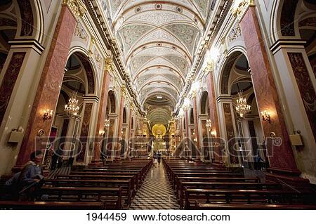 Stock Photo - Nave Of The Basilica Cathedral, Salta, Salta, Argentina. Fotosearch