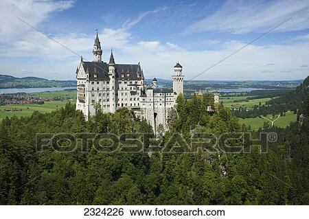 Stock Photograph - Neuschwanstein Castle near Fussen; Bavaria, Germany. Fotosearch