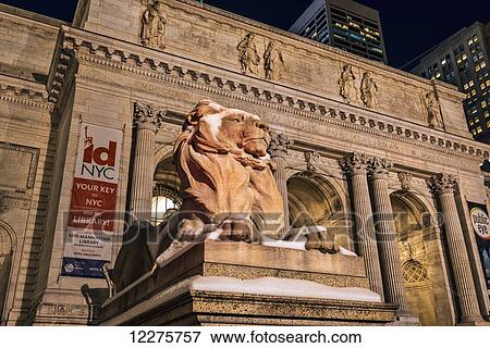 New York public library at dusk; New York City, New York, United States of America View Large Photo Image Stock Photo - New York public library at dusk; New York City, New York, United States of America. Fotosearch