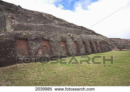 Stock Photography - Niches On The Carved Stone Hill Of El Fuerte De Samaipata, Santa Cruz Department, Bolivia. Fotosearch
