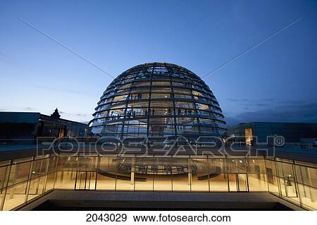 Norman Foster's Dome Of The Reichstag Building At Night, Berlin, Germany View Large Photo Image Stock Photo - Norman Foster's Dome Of The Reichstag Building At Night, Berlin, Germany. Fotosearch