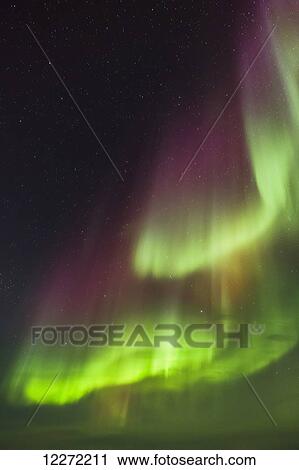 Stock Image - Northern Lights above Barrow, Arctic Alaska, Winter. Fotosearch