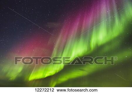 Stock Image - Northern Lights above Barrow, Arctic Alaska, Winter. Fotosearch