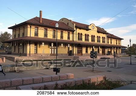 Old Railway Station At Plaza Tres Centurias, Aguascalientes, Mexico View Large Photo Image Picture - Old Railway Station At Plaza Tres Centurias, Aguascalientes, Mexico. Fotosearch