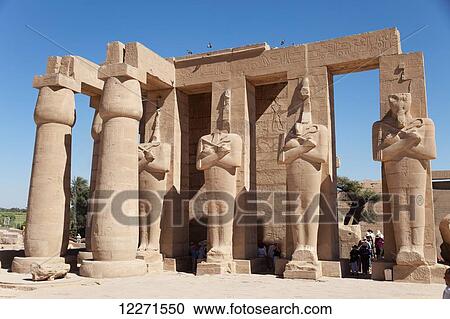 Osiris pillars in 2nd court, Ramesseum funerary temple, West Bank; Luxor, Egypt View Large Photo Image Stock Image - Osiris pillars in 2nd court, Ramesseum funerary temple, West Bank; Luxor, Egypt. Fotosearch