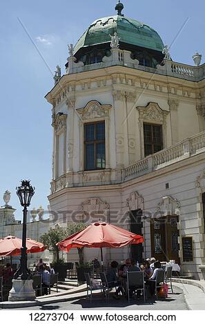 Outdoor cafe at the Upper Belvedere Museum; Vienna, Italy View Large Photo Image Picture - Outdoor cafe at the Upper Belvedere Museum; Vienna, Italy. Fotosearch