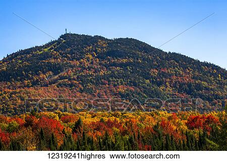 Stock Photograph - Owl's Head mountain; Potton, Quebec, Canada. Fotosearch