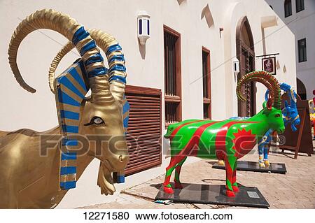 Stock Image - Painted ibex, Beit al Zubair museum, Old Muscat; Muscat, Oman. Fotosearch