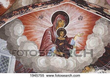 Stock Photography - Paintings By Zahari Zograf On The Outer Walls Of The Rila Monastery, Blagoevgrad, Bulgaria. Fotosearch