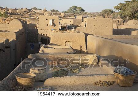 Panorama Of Dogon Village, Sangha, Mali View Large Photo Image Stock Photo - Panorama Of Dogon Village, Sangha, Mali. Fotosearch