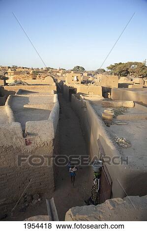 Stock Photo - Panorama Of Dogon Village, Sangha, Mali. Fotosearch
