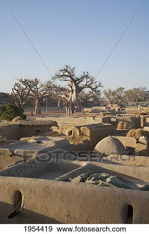 Stock Photo - Panorama Of Dogon Village, Sangha, Mali. Fotosearch