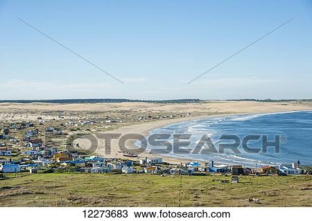 Stock Image - Panoramic view of Cabo Polonio from the lighthouse; Cabo Polonio, Uruguay. Fotosearch