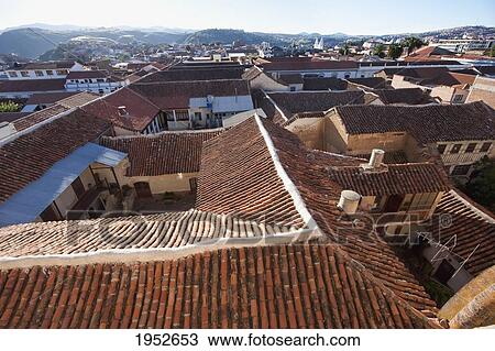 Stock Image - Panoramic View Of Sucre From The Roofs Of The San Felipe Neri Church And Convent, Chuquisaca Department, Bolivia. Fotosearch