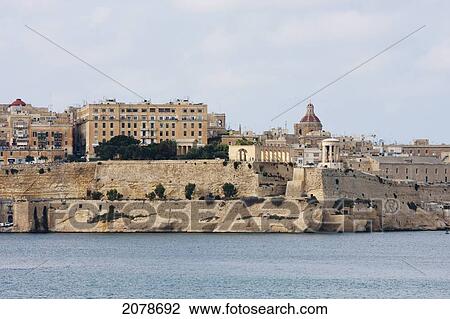 Panoramic View Of Valletta From Vittoriosa, Valletta, Malta View Large Photo Image Stock Image - Panoramic View Of Valletta From Vittoriosa, Valletta, Malta. Fotosearch