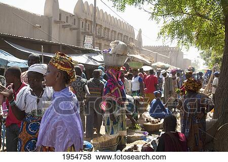 Stock Photo - People At Monday Market, Djenne, Mali. Fotosearch