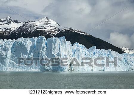 Stock Photograph - Perito Moreno Glacier in Los Glaciares National Park in Argentinian portion of Patagonia; El Calafate, Santa Cruz Province, Argentina. Fotosearch