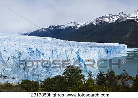 Stock Photograph - Perito Moreno Glacier in Los Glaciares National Park, Argentine Patagonia; El Calafate, Santa Cruz Province, Argentina. Fotosearch
