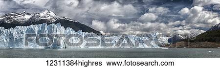 Stock Photograph - Perito Moreno Glacier off the South Patagonian Ice Field, Los Glaciares National Park; Santa Cruz Province, Argentina. Fotosearch