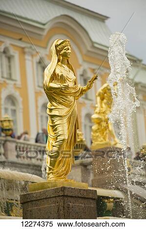 Stock Photography - Peterhof's fountains at the Summer Palace, near St. Petersburg; Russia. Fotosearch