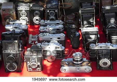 Stock Photo - Photographic Cameras At The Flea Market, Sofia, Bulgaria. Fotosearch