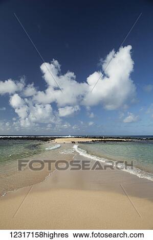 Stock Photograph - Poipu Beach Park; Poipu, Kauai, Hawaii, United States of America. Fotosearch