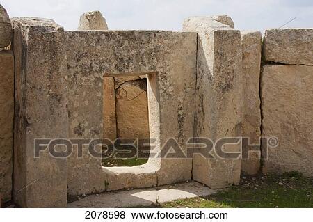 Porthole In Room 8 Of The North Temple In The Mnajdra Megalithic Temple Complex, Malta View Large Photo Image Stock Photo - Porthole In Room 8 Of The North Temple In The Mnajdra Megalithic Temple Complex, Malta. Fotosearch