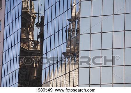 Stock Photo - Reflection Of The Metropolitan Cathedral, Santiago, Metropolitan Region, Chile. Fotosearch