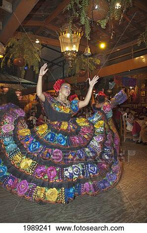 Stock Image - Regional Dance Performance At Las Pichanchas Restaurant, Tuxtla Gutierrez, Chiapas, Mexico. Fotosearch