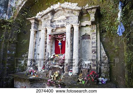 Stock Image - Remains Of The San Juan Parangaricutiro Church Destroyed By The Paricut. Fotosearch