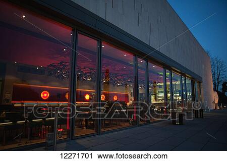 Stock Image - Restaurant at the Museum of Modern Art; Salzburg, Austria. Fotosearch