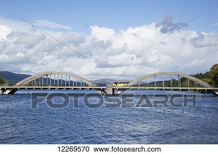 Stock Image - Road bridge crossing Kenmare Bay; Kenmare, County Kerry, Ireland. Fotosearch