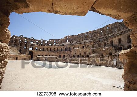 Roman Amphitheatre, El Djem, Tunisia View Large Photo Image Stock Photo - Roman Amphitheatre, El Djem, Tunisia. Fotosearch