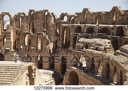 Stock Photograph - Roman Amphitheatre; El Djem, Tunisia. Fotosearch