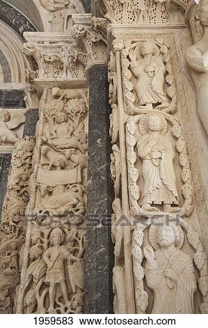 Romanesque Portal By Master Radovan At The Cathedral Of St. Lawrence, Trogir, Split-Dalmatia, Croatia View Large Photo Image Stock Image - Romanesque Portal By Master Radovan At The Cathedral Of St. Lawrence, Trogir, Split-Dalmatia, Croatia. Fotosearch
