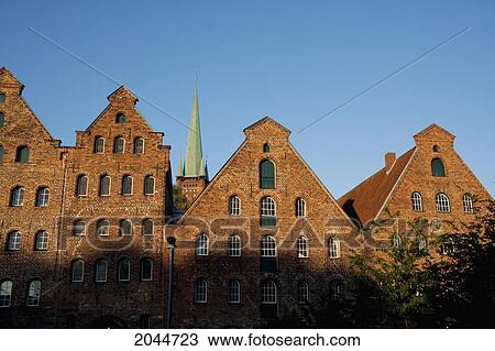 Stock Image - Salt Store Houses, Lubeck, Germany. Fotosearch