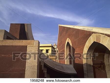 Stock Photo - Samrat Yantra Sundial At Jantar Mantar Observatory; Jaipur, Rajasthan, India. Fotosearch