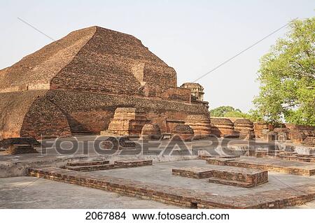 Picture - Sariputra Stupa (Temple Site No. 3), Nalanda Mahavihara, Bihar, India. Fotosearch