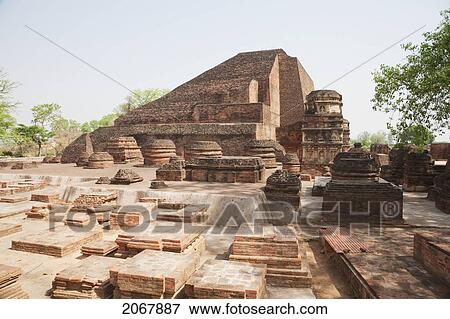 Stock Photo - Sariputra Stupa (Temple Site No. 3), Nalanda Mahavihara, Bihar, India. Fotosearch
