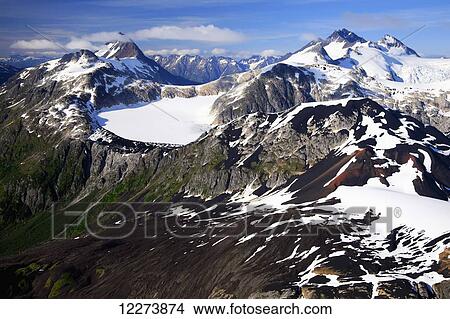 Picture - Scenic aerial of Lava Forks Park, Coast Mountains, British Columbia, Canada. Fotosearch