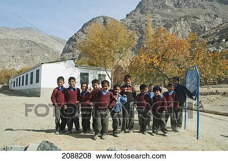 Stock Photo - Schoolboys, Shigar, Northern Areas, Pakistan. Fotosearch