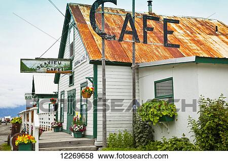 Seaview Cafe & Bar, Hope, Southcentral Alaska, Summer. View Large Photo Image Stock Photo - Seaview Cafe & Bar, Hope, Southcentral Alaska, Summer.. Fotosearch