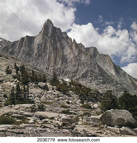 Stock Photo - Seven Gables Peak, John Muir Wilderness, California Sierra Nevada, 1980's. Fotosearch