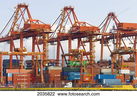 Ship Being Unloaded At Port Vancouver, Centrem Container Terminal, Vancouver, British Columbia View Large Photo Image Stock Image - Ship Being Unloaded At Port Vancouver, Centrem Container Terminal, Vancouver, British Columbia. Fotosearch